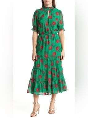 Betsey Johnson Kelley Green Roses dress Medium NWT